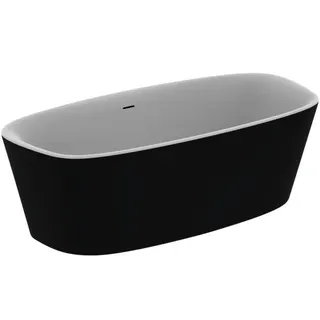 Ideal Standard freistehende Duo-Badewanne DEA m.Ablauf, 190x90x47/61cm, Schwarz Matt