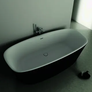 Ideal Standard freistehende Duo-Badewanne DEA m.Ablauf, 190x90x47/61cm, Schwarz Matt – Bild 5