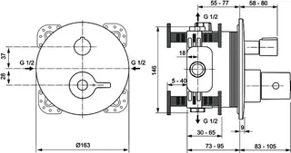 Ideal Standard Badethermostat UP Ceraplus Safe BS2 Rosette d:163mm Chrom – Bild 3