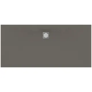 Ideal Standard Rechteck-BRW Ultra Flat S,Abl.mittig, 1700x700x30mm, Quarzgrau
