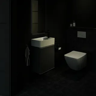Ideal Standard Handwaschbecken Strada II,1 Hahnloch,mit Überlauf, Version rechts, 450x270x170mm, Weiß – Bild 5