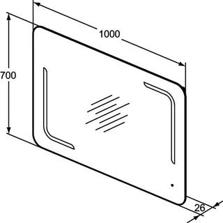 Ideal Standard Spiegel Mirror&Light, m. Licht, 55W, 1000x26x700mm – Bild 2