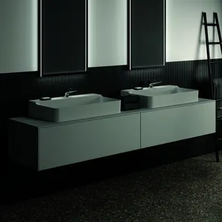 Ideal Standard Waschtisch-Unterschrank Conca, 2 Auszüge, m.Ausschnitt, 2387x505x370mm, Weiß – Bild 3