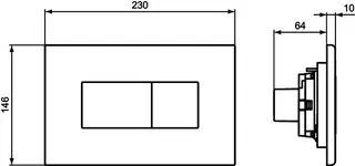 Ideal Standard Betätigungsplatte P2 Solea, pneumatische Auslösung, Schwarz – Bild 4
