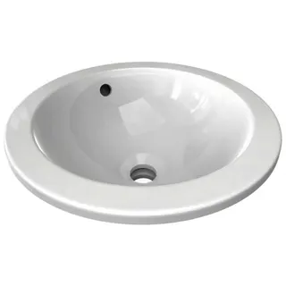 Ideal Standard Einbauwaschtisch Connect, rund, ohne Hahnloch, mit Überlauf, 380x380x165mm, Weiß