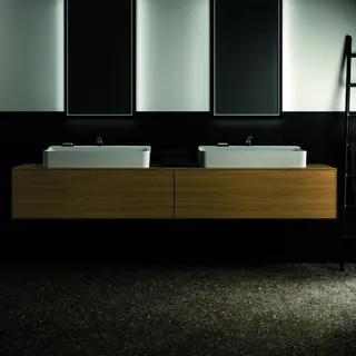 Ideal Standard Waschtisch-Unterschrank Conca, 2 Auszüge, m.Ausschnitt, 2387x505x370mm, Eiche hell – Bild 3