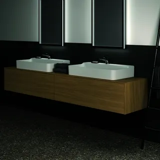 Ideal Standard Waschtisch-Unterschrank Conca, 2 Auszüge, m.Ausschnitt, 2387x505x370mm, Eiche hell – Bild 4