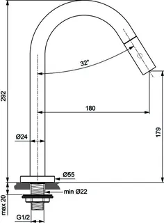 Ideal Standard Standventil Ceraline Ausld.180mm Chrom – Bild 3