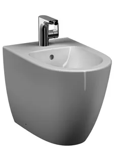 VT Stand-Bidet Sento 365 x 540 mm Hahnloch Überlaufloch Weiß Hochglanz