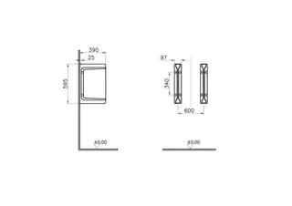 VitrA Urinaltrennwand Arkitekt 390 x 595 mm Keramik Weiß Hochglanz – Bild 2
