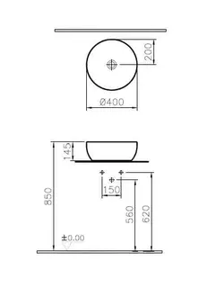 VitrA Aufsatzschale Outline rund d: 395 mm CERAFINE Edelweiß VC – Bild 2