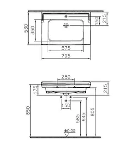 VitrA Möbelwaschtisch Valarte 795 x 530 mm Hahnloch 4 Überlauflöcher Weiß Hochglanz – Bild 2