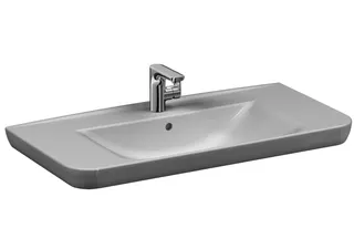 VitrA Waschtisch Sento 980 x 485 mm Hahnloch Überlaufloch Weiß Hochglanz