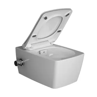 VitrA Wand-WC-Set Aquacare Metropole Rohrunterbrecher Thermostat Weiß Hochgl.