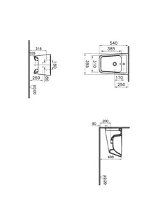 VitrA Wand-Bidet Equal 395 x 450 mm Hahnloch Überlaufschlitz Weiß Hochgl. VC – Bild 2