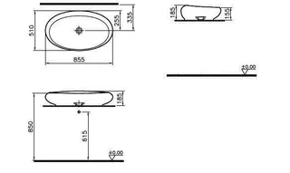 VitrA Aufsatzschale Istanbul 855 x 510 mm oval ohne Hahnlochbank Schwarz HGL VC – Bild 2