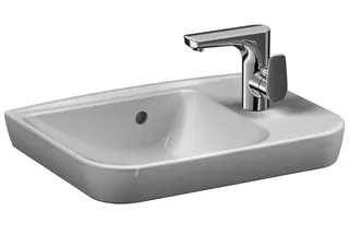 VT Handwaschbecken Sento 500 x 375 mm Hahnlochbank rechts Weiß Hochglanz