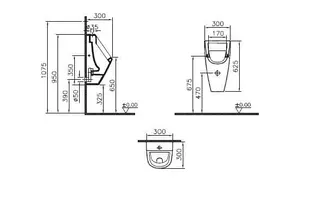 VitrA Urinal S20 Zulauf von oben 300 x 300 x 625 mm Weiß Hochglanz – Bild 2