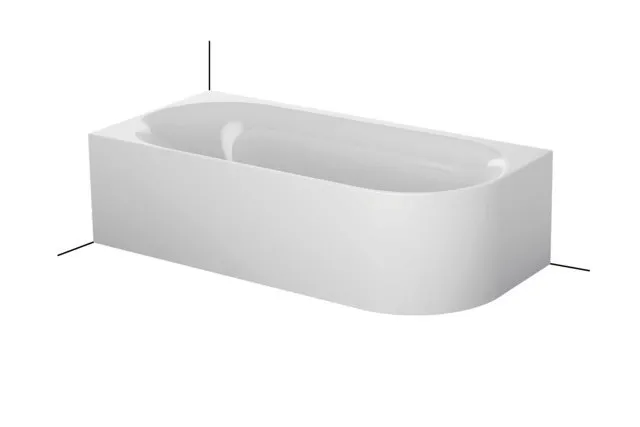 Bette Badewannen Eck Sonderform Lux Oval IV Silhouette Snow 1950x950x450/575mm