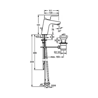 Hansa Waschtisch-Einhandmischer ND Hansaprimo XL 4938, verchromt – Bild 2