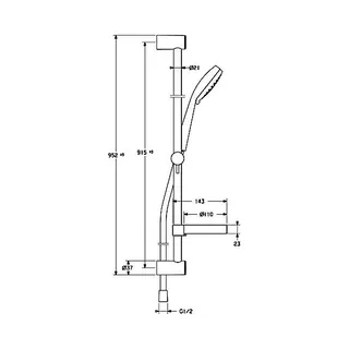 Hansa Brause-Thermostat-Batterie Wand- stangenset, Hansaprisma 4808, verchr. – Bild 2