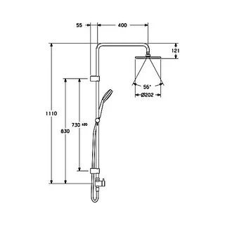 Hansa Viva Duschsystem wasserführende Brausestange, DN 15 (G1/2) verchromt – Bild 3