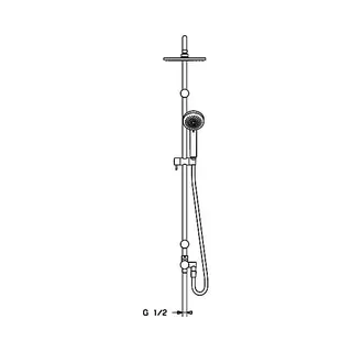 Hansa Viva Duschsystem wasserführende Brausestange, DN 15 (G1/2) verchromt – Bild 2