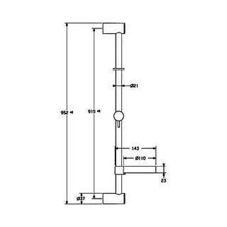 Hansa Wandstange Hansaviva 4413 900mm mit Brauseschlauch verchromt – Bild 2