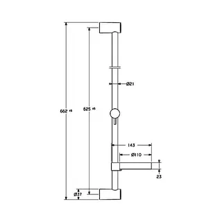 Hansa Hansaviva Wandstange 4414 600mm mit Brauseschlauch (chrom) – Bild 2