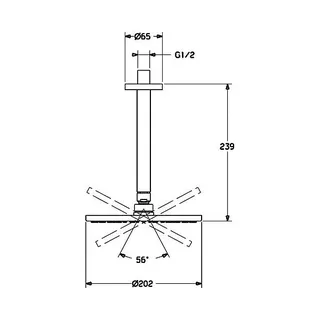 Hansa HansaViva Kopfbrause 200 mm verchromt – Bild 2