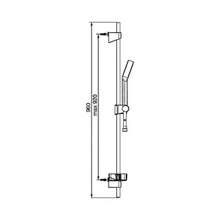 Hansa Basicjet Brausestangenset 90 cm, mit Handbrause 1-strahlig – Bild 3