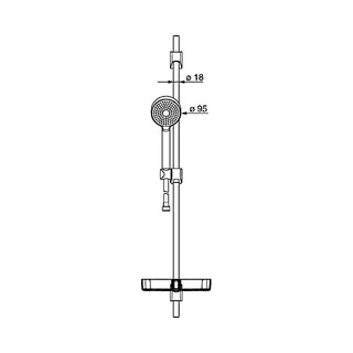 Hansa Basicjet Brausestangenset 90 cm, mit Handbrause 1-strahlig – Bild 2