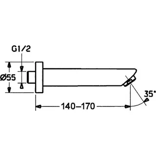 Hansa Wannenwandeinlauf 5250 Ausladung 170mm (chrom) – Bild 2