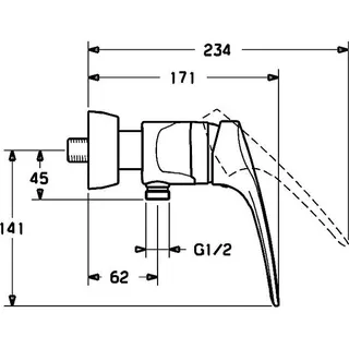 Hansa Hansamedica Einhand-Brause-Batterie 0167 (chrom) – Bild 2
