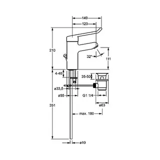 Hansa Waschtisch-Einhand-Einlochbatterie Hansamedipro 0161, chrom – Bild 2