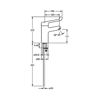 Hansa Hansamedipro Waschtisch-Einhand-Sicherheitsbatterie 0171 (chrom) – Bild 2
