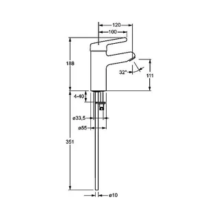 Hansa Waschtisch-Einhand-Einlochbatterie Hansasigna XL 0162, o. Ablaufgarn. chrom – Bild 2