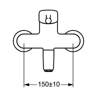Hansa Waschtisch EH Wandbatterie Hansamedipro 0255 Objekthebel, verchromt – Bild 2
