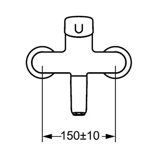 Hansa Hansamedipro Wasch-/Spültisch-Einhand-Wandbatterie 0257 S-Anschlüsse absperrbar (chrom) – Bild 2