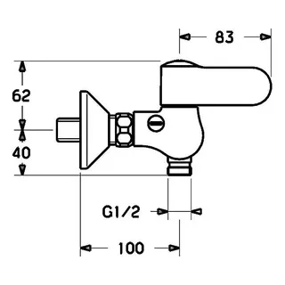 Hansa Hansatempra Brause-Thermostat-Batterie für Wandaufbau 0824 (chrom) – Bild 2