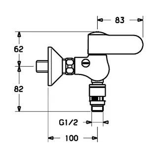 Hansa Hansatempra Brause-Therm.-Batterie für Wandaufbau Rohrunterbrecher A2 0824 chr – Bild 2