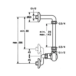 Hansa Hansatempra Thermostat-Batterie für Wandaufbau 0834 zum Austausch (chrom) – Bild 2