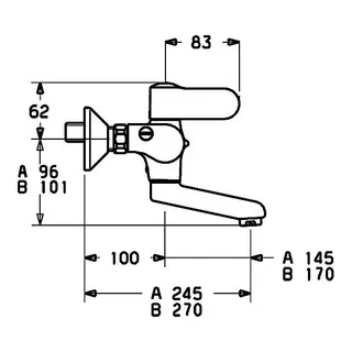 Hansa Hansatempra Wasch-/Spültisch-Thermostat Wandbatterie 0838 (chrom) – Bild 2
