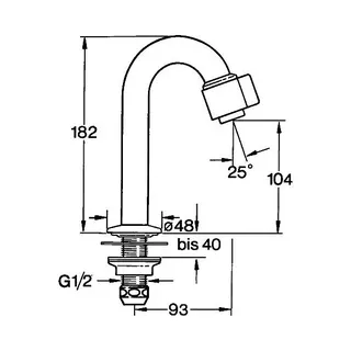 Hansa Nova Waschtisch Standventil, Ausladung 93mm (chrom) – Bild 2