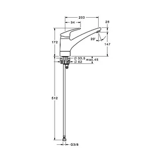 Hansa Mix Spültisch Küchenarmatur, Ausl. 203 mm – Bild 2