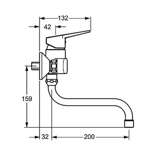 Hansa Hansatwist Spültisch-Einhand-Wandbatterie 0969 (chrom) – Bild 2