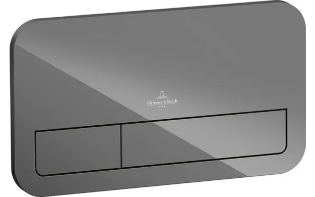 Villeroy Boch ViConnect WC Betätigungsplatte aus Glas, Glossy grey