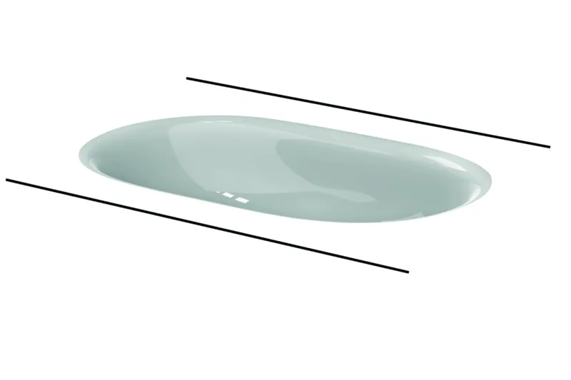 Bette Waschtische Oval Comodo Unterbau Weiß 574x380x120/2mm