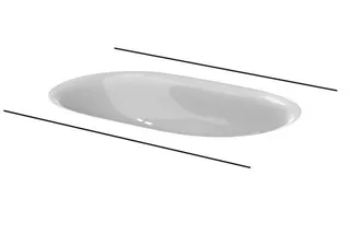 Bette Waschtische Oval Comodo Unterbau Weiß 574x380x120/2mm – Bild 3