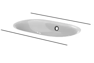 Bette Waschtische Oval Comodo Unterbau mit Überlauf Weiß mUeL 574x380x120/3mm – Bild 2